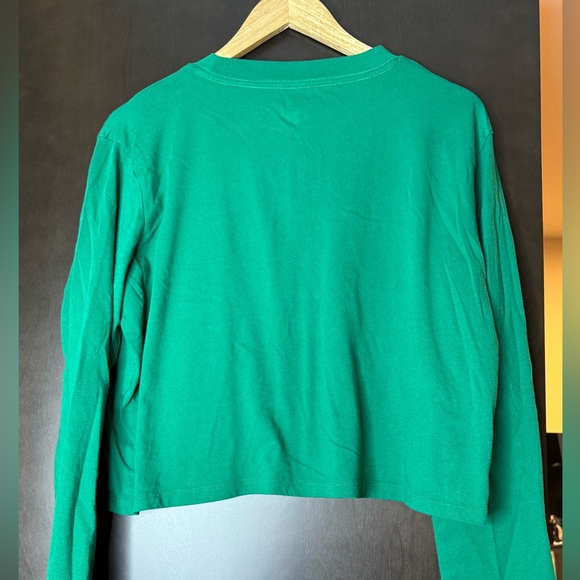 NWOT PINK VS Green Long Sleeve Crop Top - Picture 3 of 6